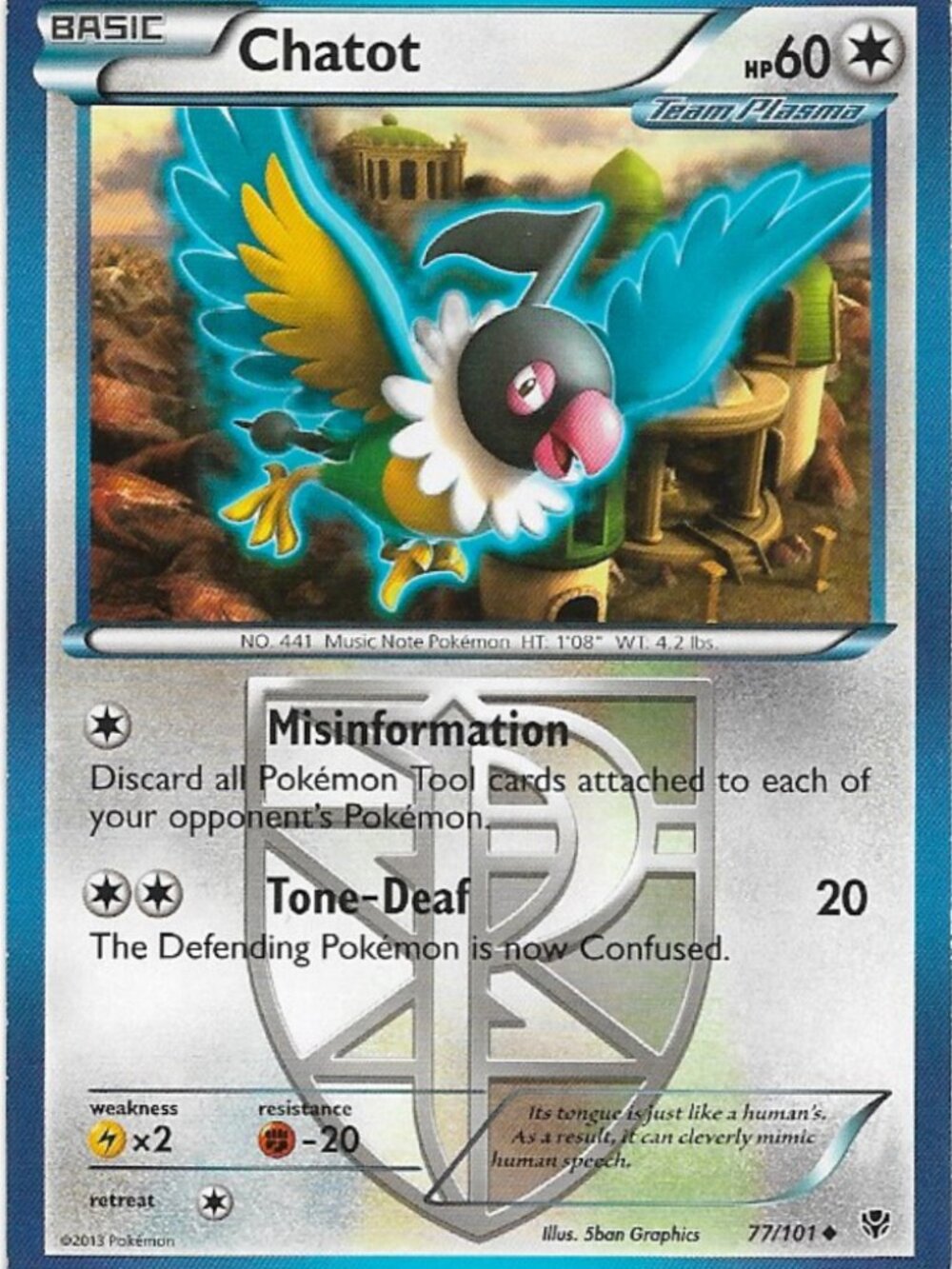 Pokemon Chatot 77/101 Plasma Blast LP
